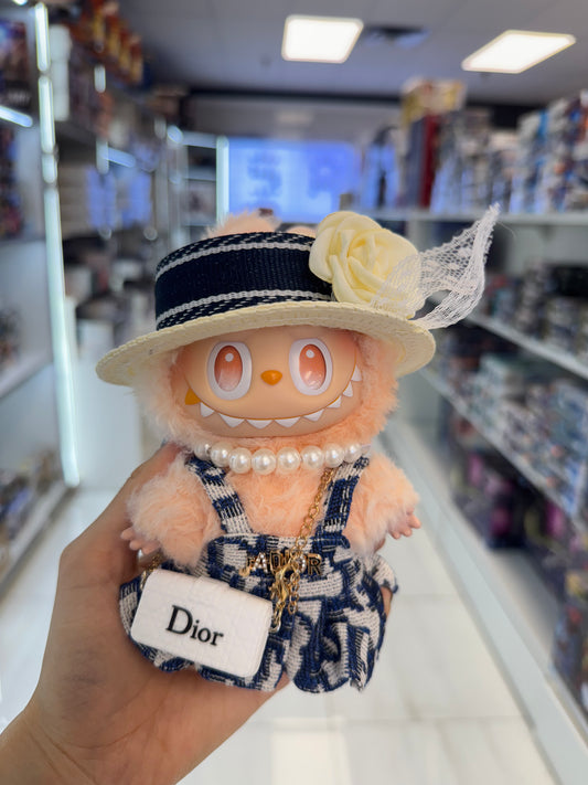 labubu Dior straw hat baby dress
