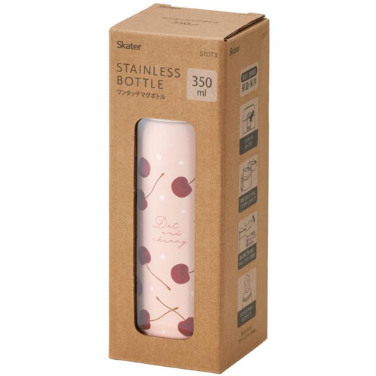 Japan SKATER Cherry Pink Insulated Water Bottle-350ml