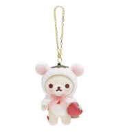 Korilakkuma Store Limited Hanging Plush Toy White Strawberry