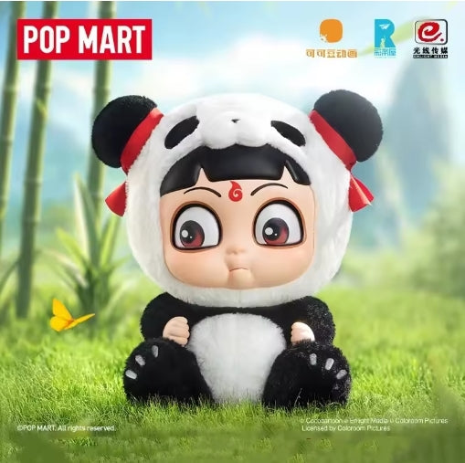 POP MART Nezha 2 is born, the devil boy makes trouble in the sea, hug series - Panda Nezha vinyl doll
