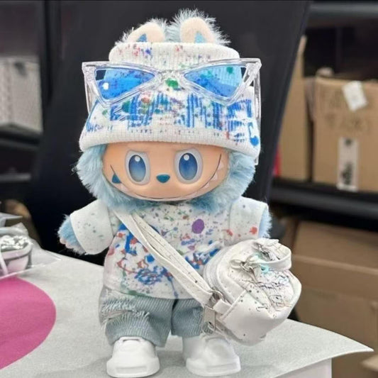 labubu chanel graffiti doll clothes six-piece set