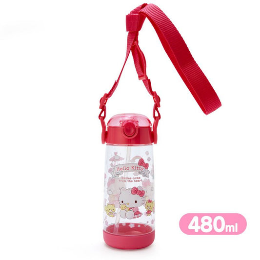 Japan SANRIO Sanrio cute straw water bottle (various options)-480ml