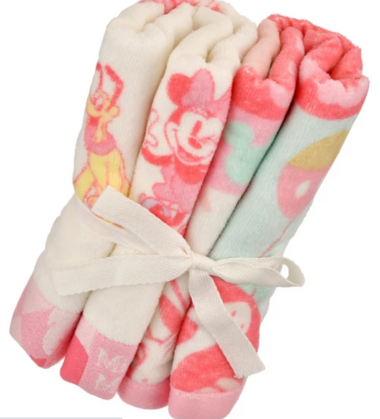 Japan Disney Mickey Minnie Face Towel - Two