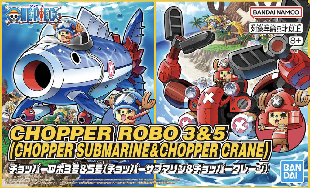 ONE PIECE - BANDAI - CHOPPER ROBOT - NO.3 &amp; 5 CHOPPER SUBMARINE &amp; CHOPPER CRANE