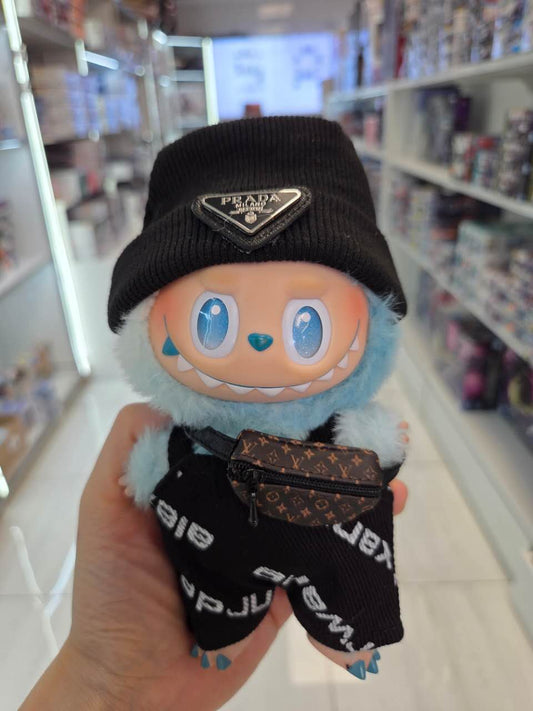 labubu alexander大牌娃衣黑色三件套