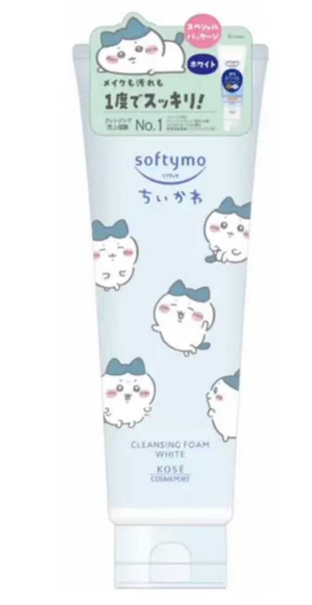日本Kose洁面乳softymo&chiikawa联名美白洗面奶-蓝色