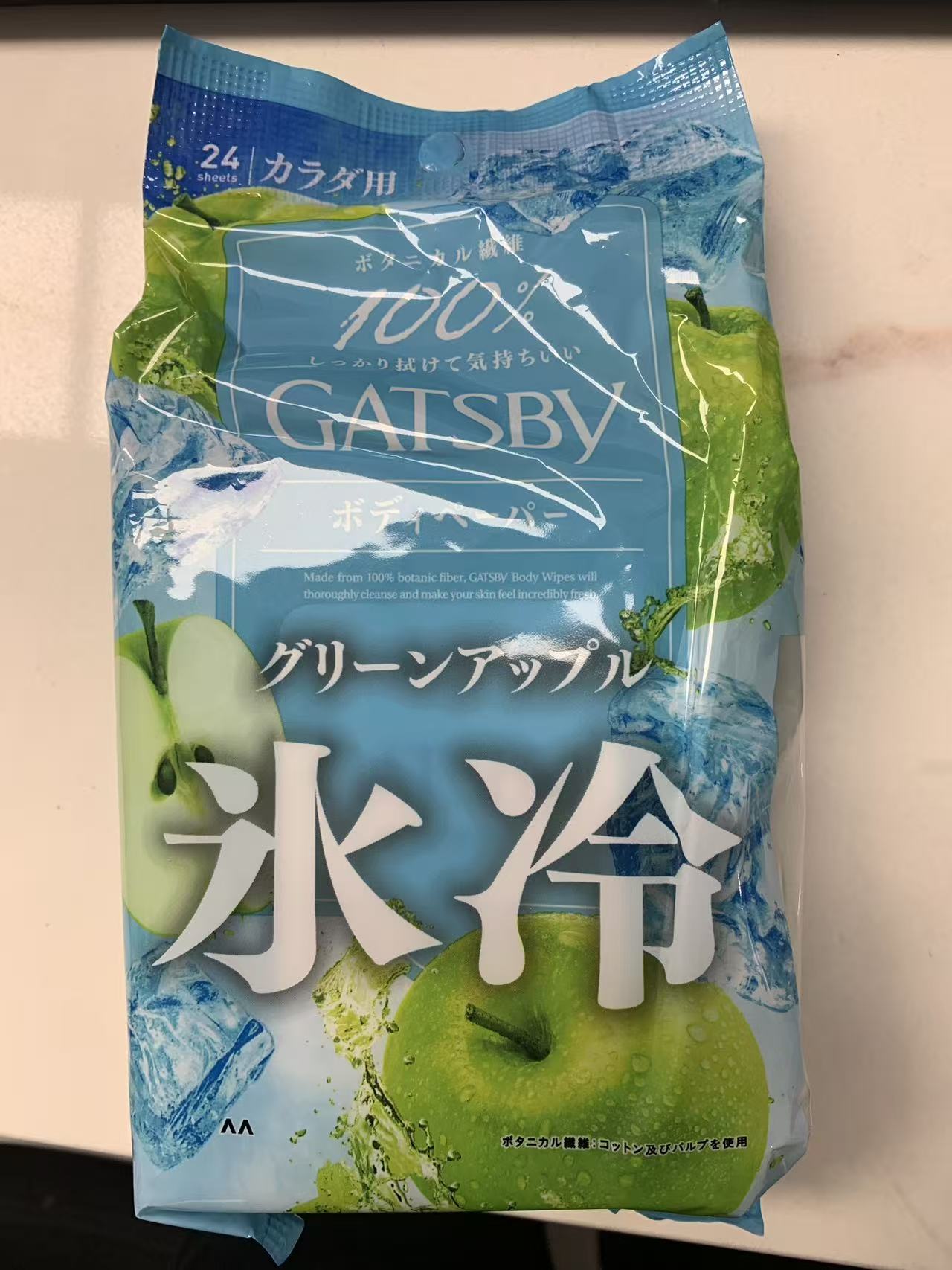日本GATSBY 男用冰冷身体湿巾-苹果味