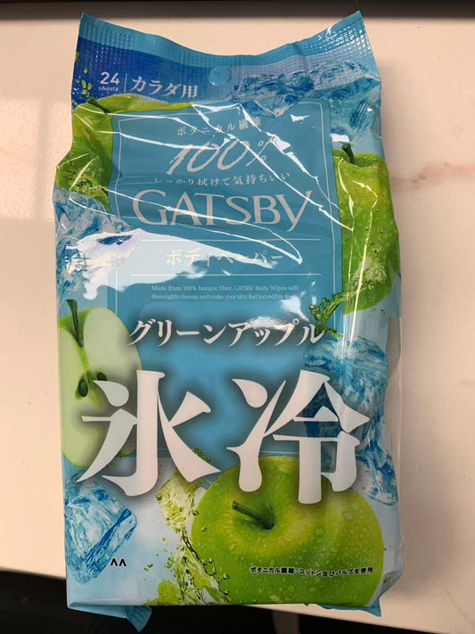 日本GATSBY 男用冰冷身体湿巾-苹果味