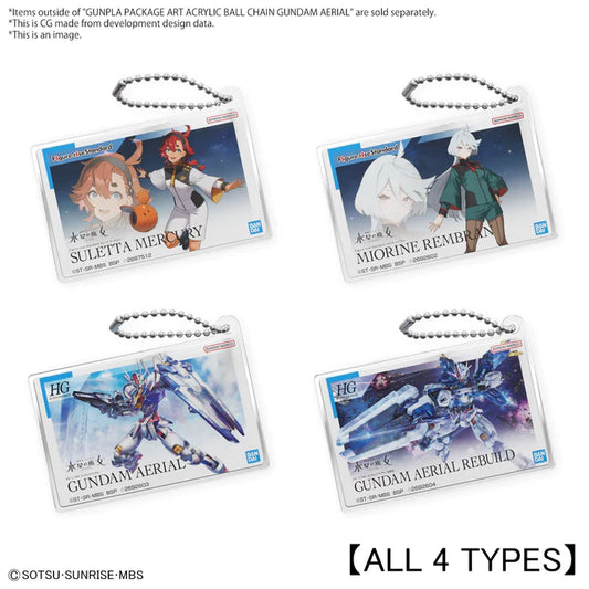 GUNPLA PACKAGE ART ACRYLIC BALL CHAIN (SULETTA X4 MIORINE X4 AERIAL x2 AERIAL REBUILD x2)(blind box)