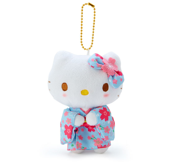 日本SANRIO 蓝色和服hello kitty挂件