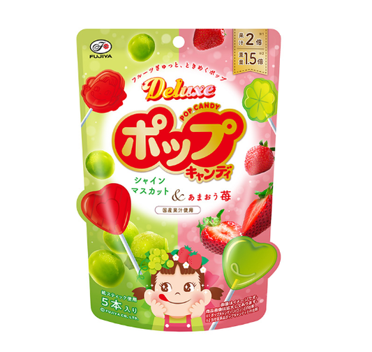 日本FUJIYA不二家牛奶妹水果味棒棒糖