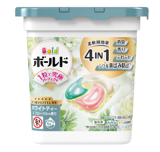 日本P&G白茶花与花香味加入柔顺剂洗衣球-11个