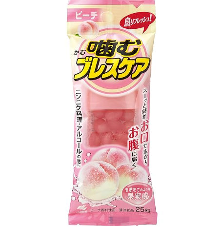日本小林制药口气清新水蜜桃味口香糖-25粒