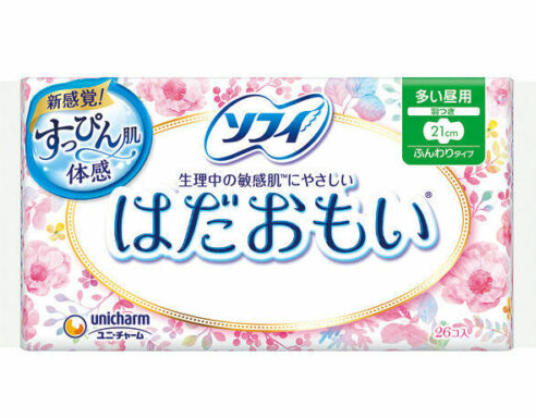 日本Unicharm 苏菲日间带翼敏感肌卫生护垫21cm-26pcs