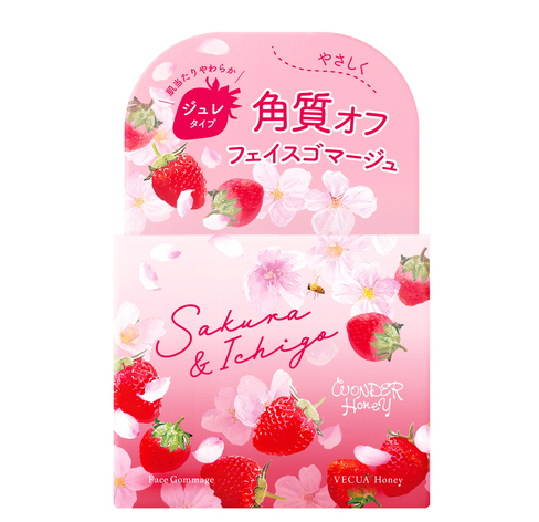 日本 VECUA 限定果冻状去角质磨砂膏-野草莓樱花味-80克