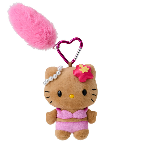 日本 SANRIO Shippotsuki Hello Kitty 晒黑版毛绒挂件