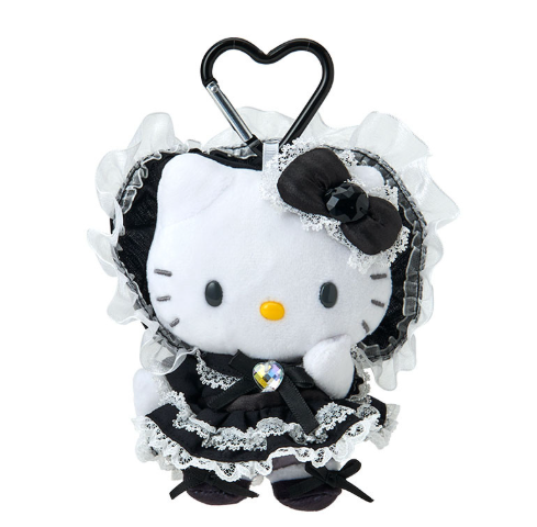 日本 SANRIO Hello Kitty 黑色可爱荷叶边萝莉毛绒挂件
