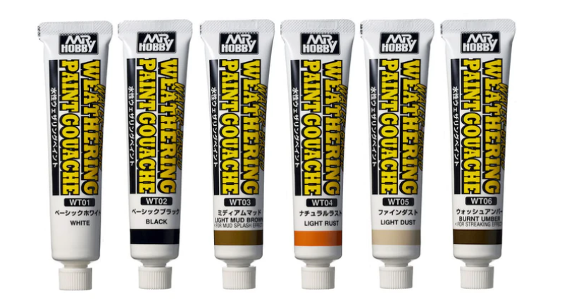 WATER BASED WEATHERING PAINT GOUACHE 6 COLOR SET