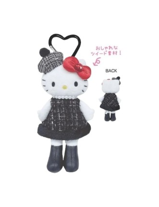 日本限定NIC X SANRIO HELLO KITTY 大长腿系列珍珠格子帽挂件