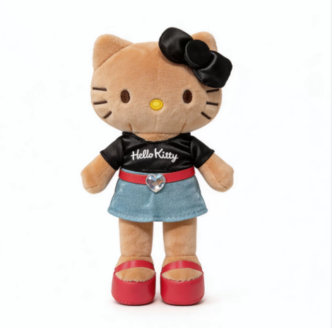 日本店铺限定长腿KITTY-黑衣服蓝裙子挂件