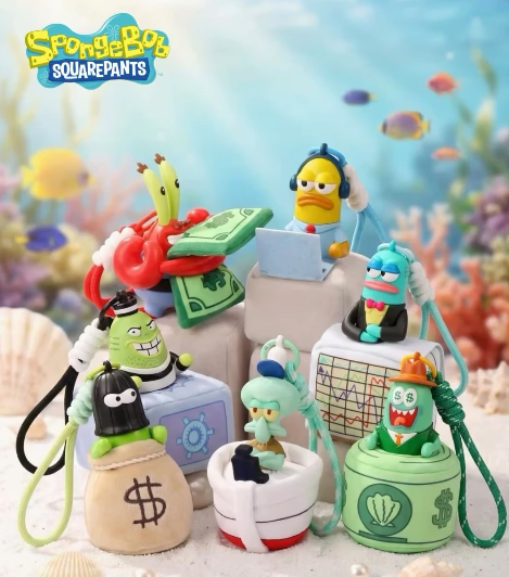 BESTINE SPONGEBOB 比奇堡居民搞钱天团香薰毛绒挂饰盲盒