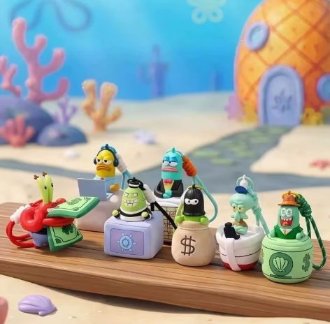 BESTINE SPONGEBOB 比奇堡居民搞钱天团香薰毛绒挂饰盲盒