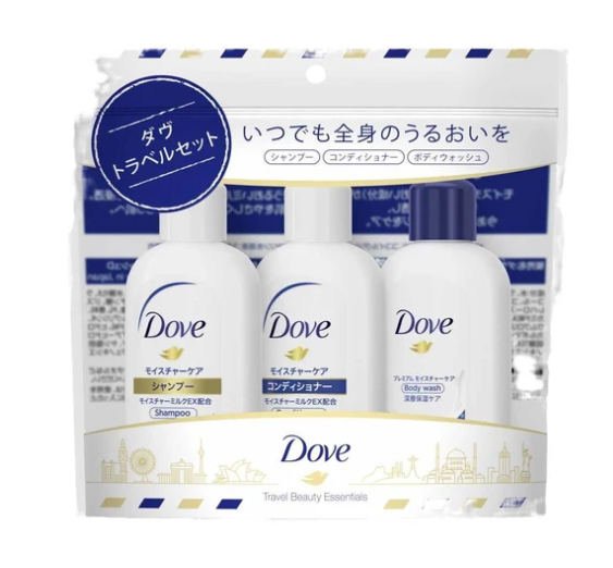 日本DOVE 全身牛奶滋润保湿旅行套装（沐浴露/洗发/护发）