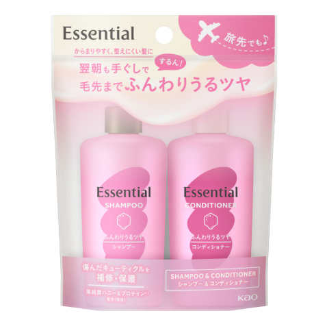 日本KAO 花王Essential 轻盈水润光泽洗发&与护发素旅行套装 (90ml)