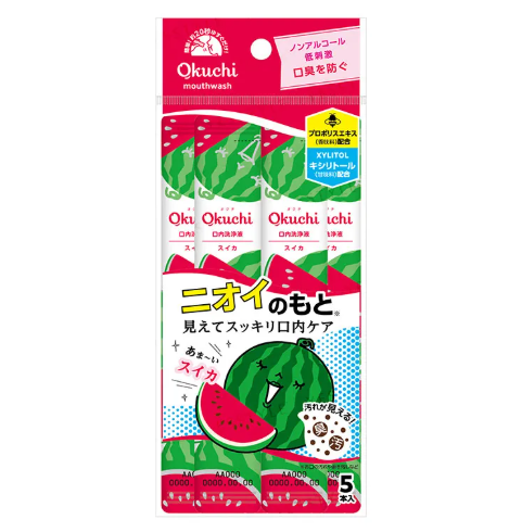 日本OKUCHI便携式漱口水-西瓜味5支装