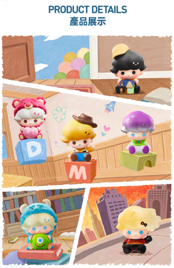 POP MART DIMOO WORLD × PIXAR联名系列公仔萌粒盲盒