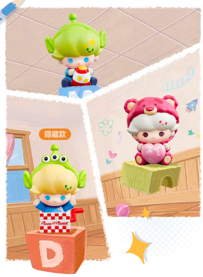 POP MART DIMOO WORLD × PIXAR联名系列公仔萌粒盲盒