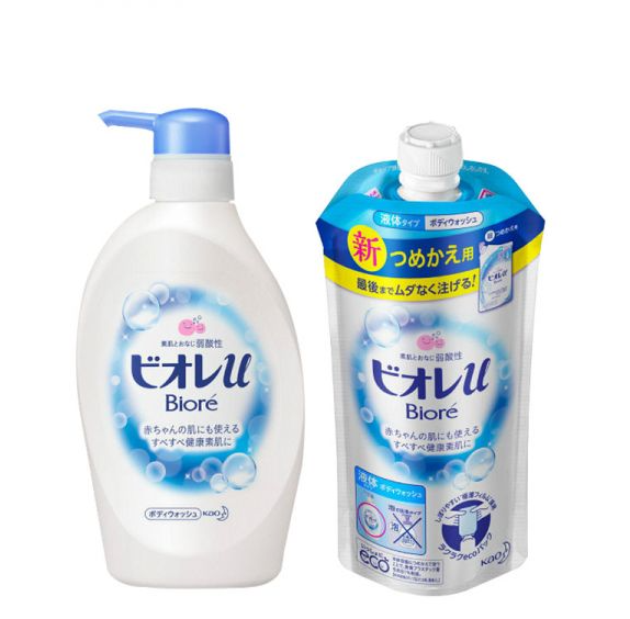 日本KAO花王BIORE碧柔滋润保湿沐浴露480ml+替换装340ml