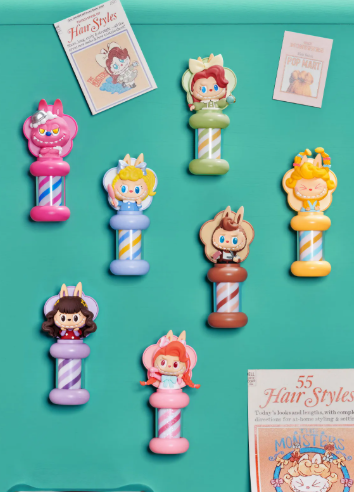 POP MART The Monsters Labubu Hair Salon Series 发光冰箱贴盲盒