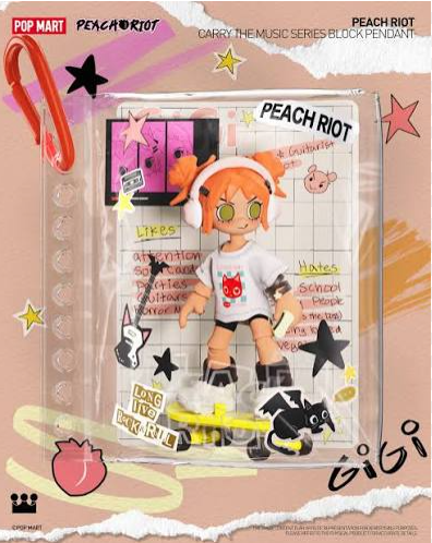 POP MART Peach Riot Carry the Music Series Block Pendant