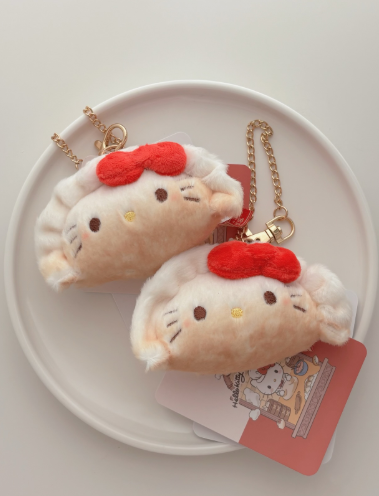 上海限定早点系列挂件HELLO KITTY饺子挂件