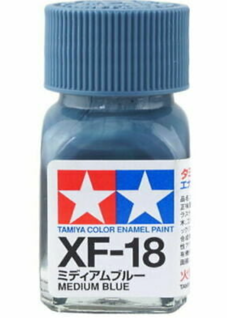 Tamiya 80318 Enamel Paint XF-18Flat Med Blue