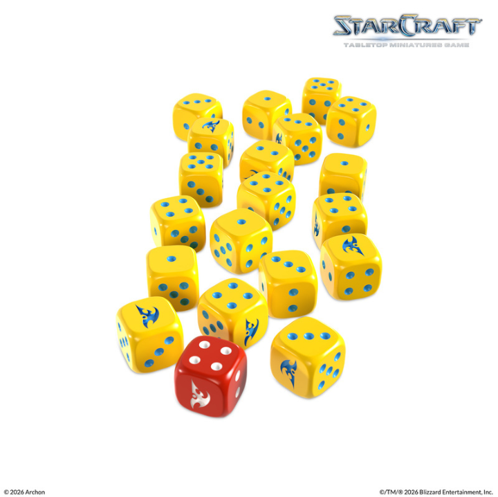 (PRE-ORDER 2027Q1) StarCraft: Tabletop Miniatures Game - Protoss - Custom Dice Set