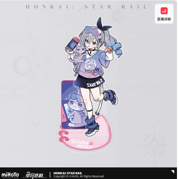 Tiny Cat Series - Acrylic Stand - Color: Silver Wolf