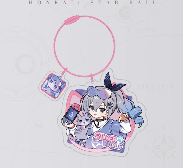 Tiny Cat Series - Acrylic Pendant - Color: Silver Wolf