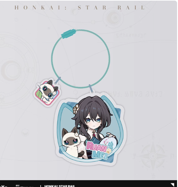 Tiny Cat Series - Acrylic Pendant - Color Category: Ruan Mei