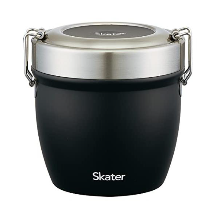 Japanese Skater Antibacterial Insulated Bowl Stainless Steel Lunch Box 800ml-Black