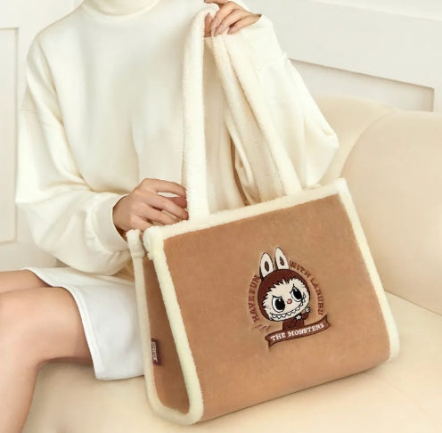 POP MART labubu plush tote bag