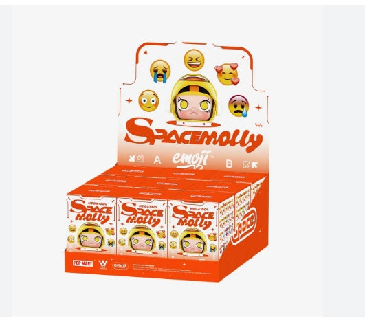 POP MART mega space molly 100% X emoji盲盒