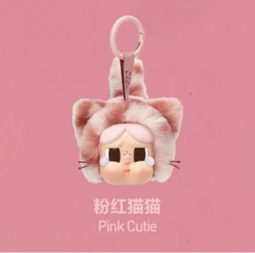 POP MART CRYBABY豹豹猫猫系列搪胶毛绒盲盒挂件