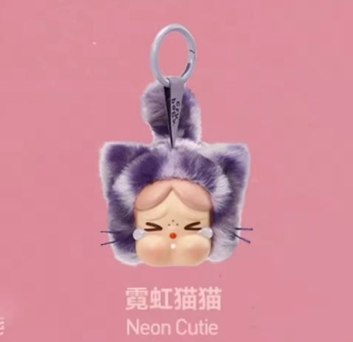 POP MART CRYBABY豹豹猫猫系列搪胶毛绒盲盒挂件