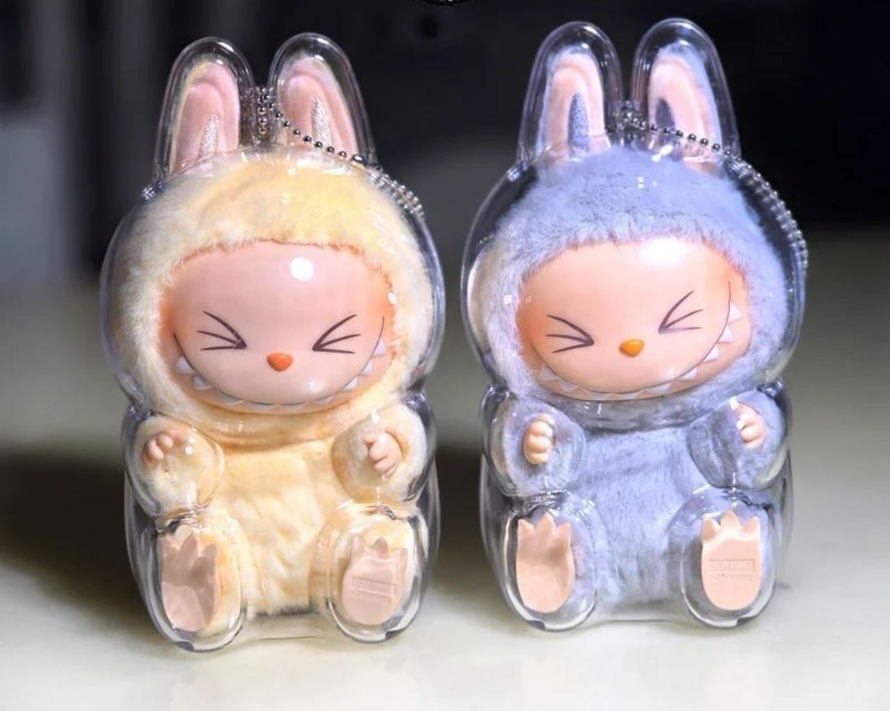 labubu sit transparent shell