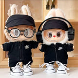 labubu black sportswear set with headphones (6 pieces) - (two optional)