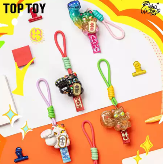 TOP TOY大力招财守护福系列搪胶MINI公仔挂件盲盒