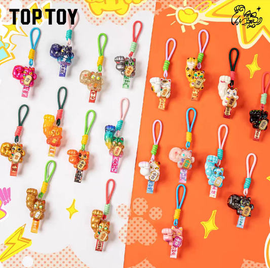TOP TOY大力招财守护福系列搪胶MINI公仔挂件盲盒