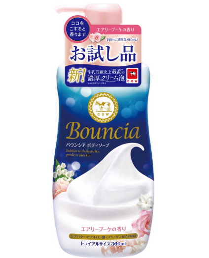 日本 Bouncia 牛奶沐浴露-360ml (白色花牛奶味/粉色花香味）